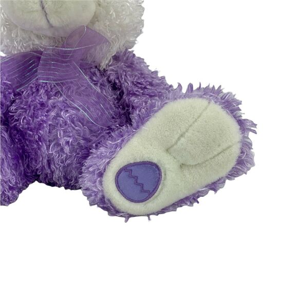 Dan Dee Easter Bunny Rabbit Soft Purple Satin Egg Big Feet Ears Bow Plush 20" - Picture 2 of 12